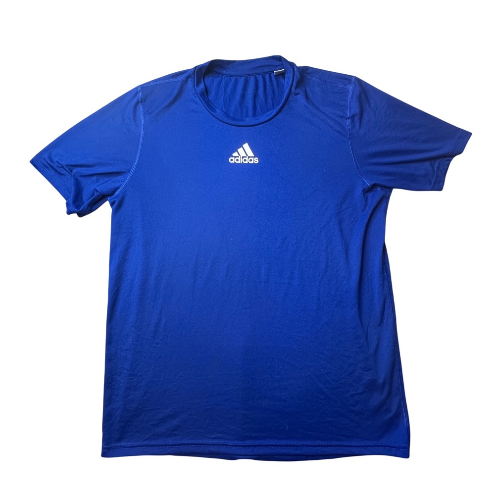 Adidas T-Shirt Mens M Blue Aeroready Training Performance Short Sleeve EK0088